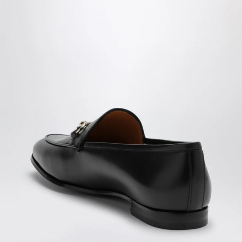 GUCCI Black leather Jordaan loafer