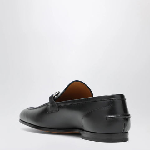 GUCCI Black moccasin with buckle