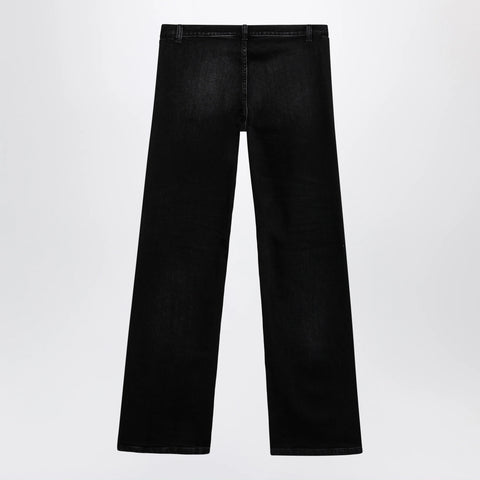 GUCCI Black stretch denim trousers with washed effect