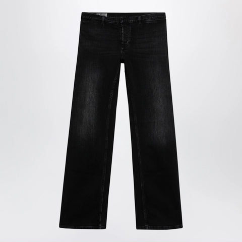 GUCCI Black stretch denim trousers with washed effect