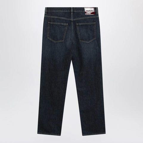 GUCCI Blue délavé slim-fit jeans