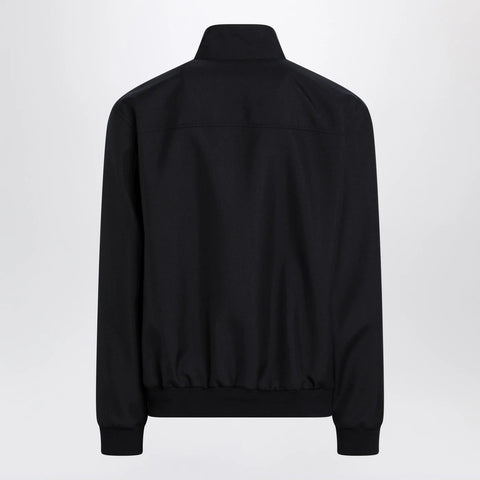 GUCCI Blue zip-up jacket in wool-blend twill