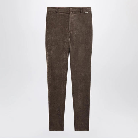 GUCCI Brown stretch velvet leggings