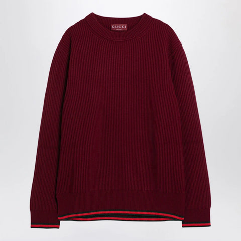 GUCCI Burgundy wool and cashmere jumper