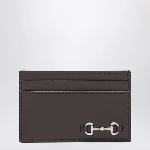 GUCCI Cocoa cardholder with Horsebit