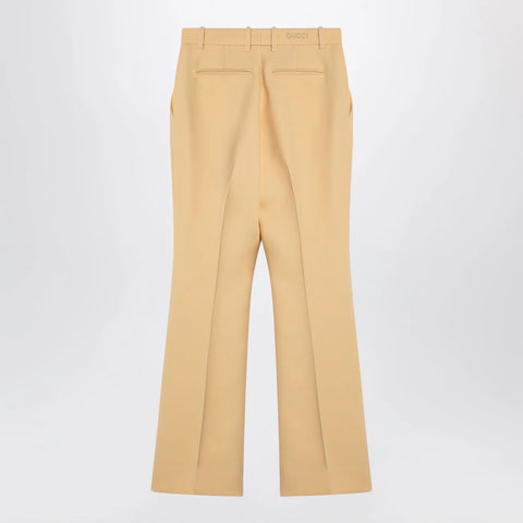 GUCCI Cream coloured wool crêpe trousers