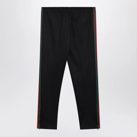 GUCCI Dark blue technical jersey track pants