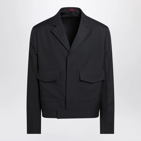 GUCCI Dark grey jacket in wool gabardine