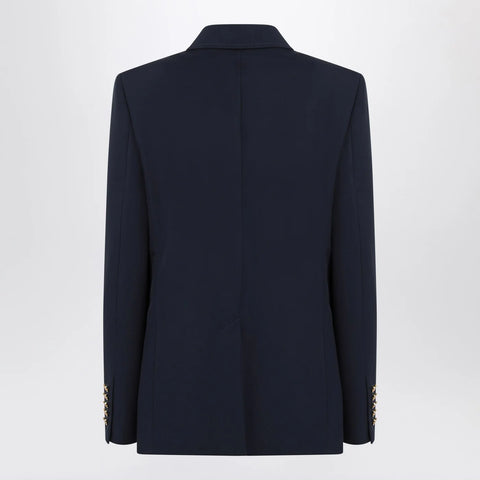 GUCCI Double-breasted blue jacket in cotton
