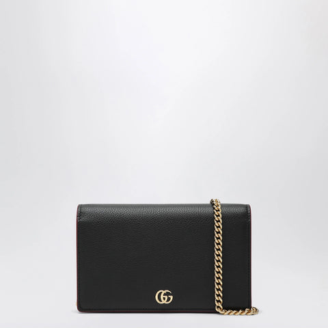 GUCCI GG Marmont wallet with chain black/red