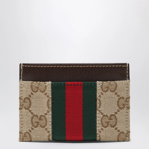 GUCCI GG canvas card holder with Horsebit detail