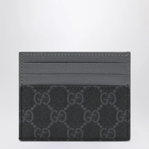 GUCCI GG card holder with grey trims