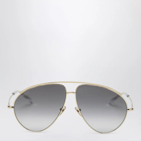 GUCCI Gold metal Aviator sunglasses
