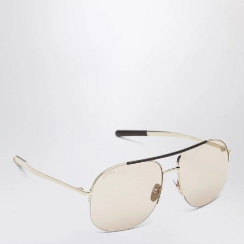 GUCCI Gold navigator sunglasses