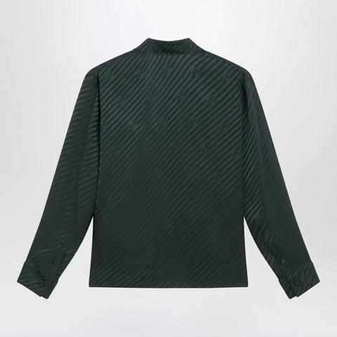 GUCCI Green GG jacquard silk shirt