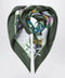 GUCCI Green silk twill scarf with Flora print