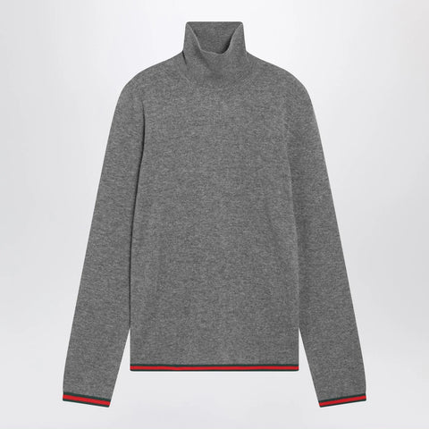 GUCCI Grey cashmere turtleneck sweater