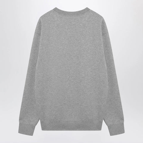 GUCCI Grey cotton jersey sweatshirt with logo print
