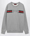 GUCCI Grey cotton jersey sweatshirt with logo print