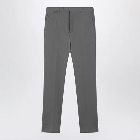 GUCCI Grey wool satin trousers