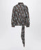 GUCCI Grey/brown printed silk twill blouse