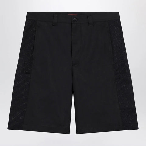 GUCCI Ink blue cotton twill shorts