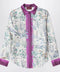 GUCCI Ivory silk twill shirt with floral print