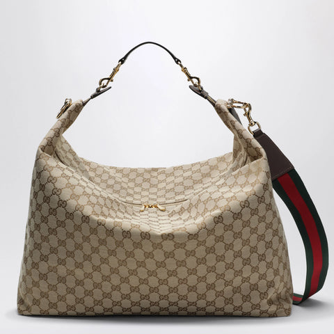 GUCCI Large Brera GG canvas bag in sand/brown