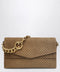 GUCCI Large beige GG suede shoulder bag