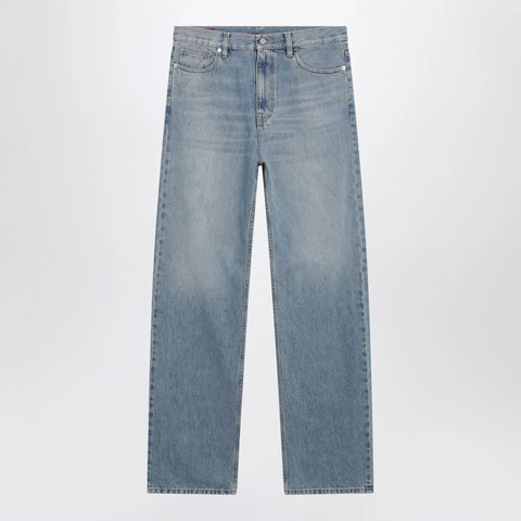 GUCCI Light Blue Loose-Fit Washed Jeans