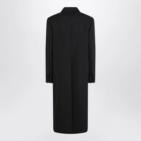 GUCCI Long double-breasted grey wool coat