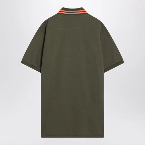 GUCCI Moss green polo in cotton blend