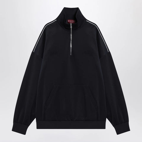 GUCCI Navy blue sweatshirt in technical jersey