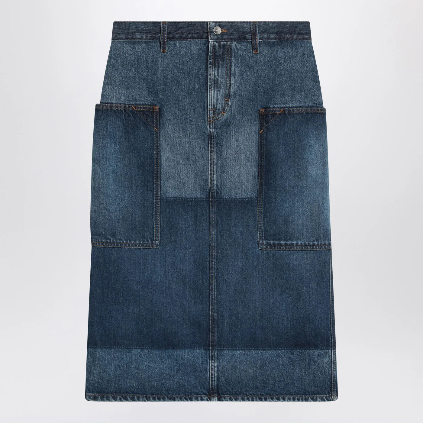 GUCCI Patchwork blue skirt in denim