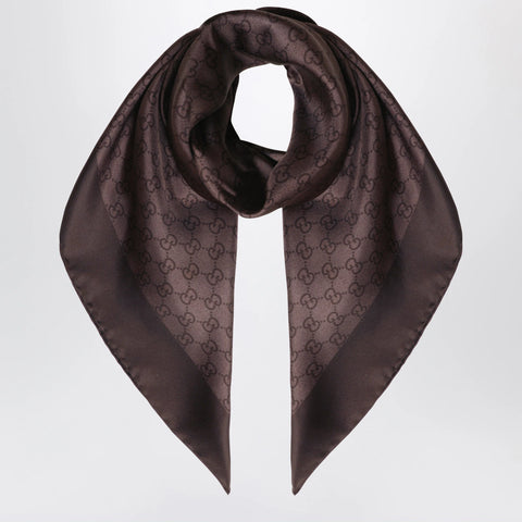 GUCCI Printed silk twill carré with GG print