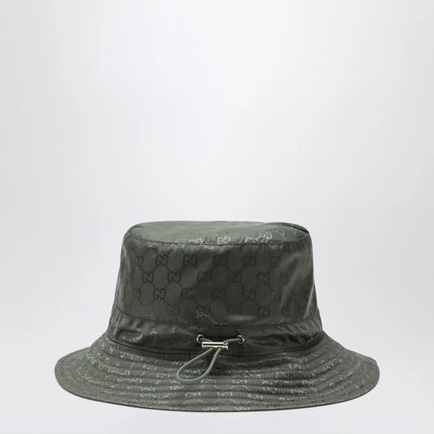 GUCCI Reversible dark green nylon GG hat