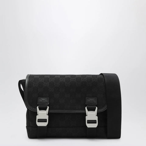 GUCCI Small black GG fabric shoulder bag