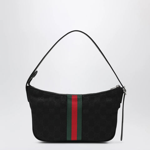 GUCCI Small black Lunetta GG fabric bag