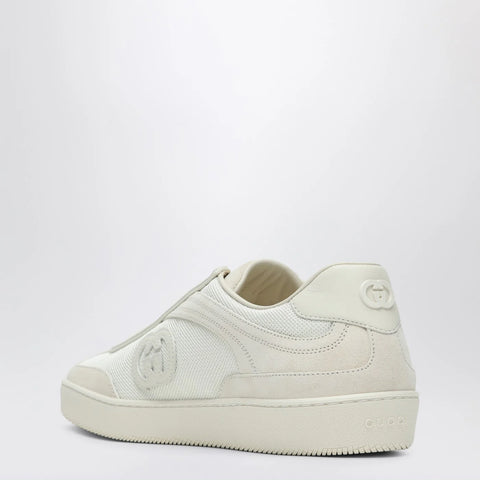 GUCCI Sneakers with GG cross in white leather and mesh
