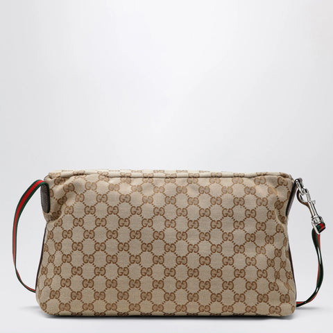 GUCCI Tag medium GG canvas crossbody bag in sand/brown