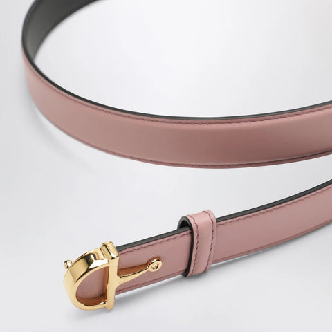 GUCCI Thin pink belt with Half Horsebit buckle