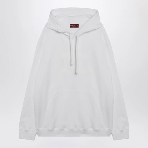 GUCCI White cotton sweatshirt with logo print