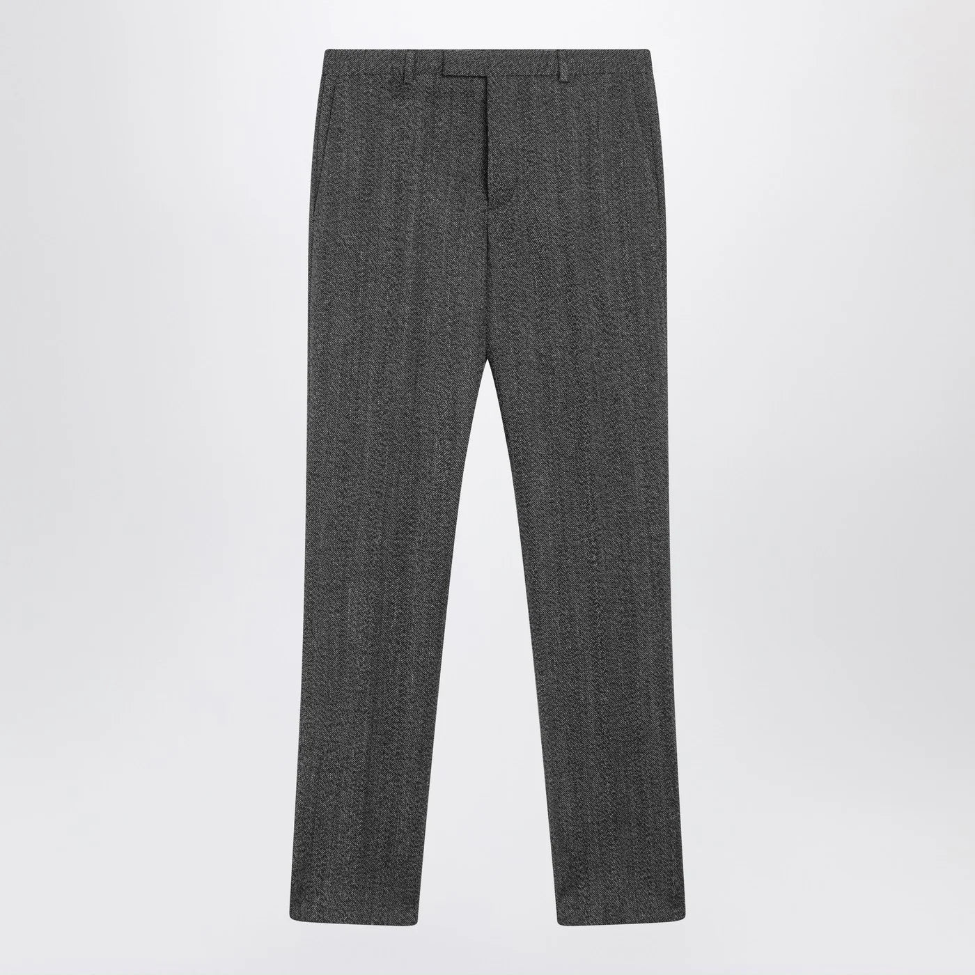 GUCCI White/black mouliné fabric trousers