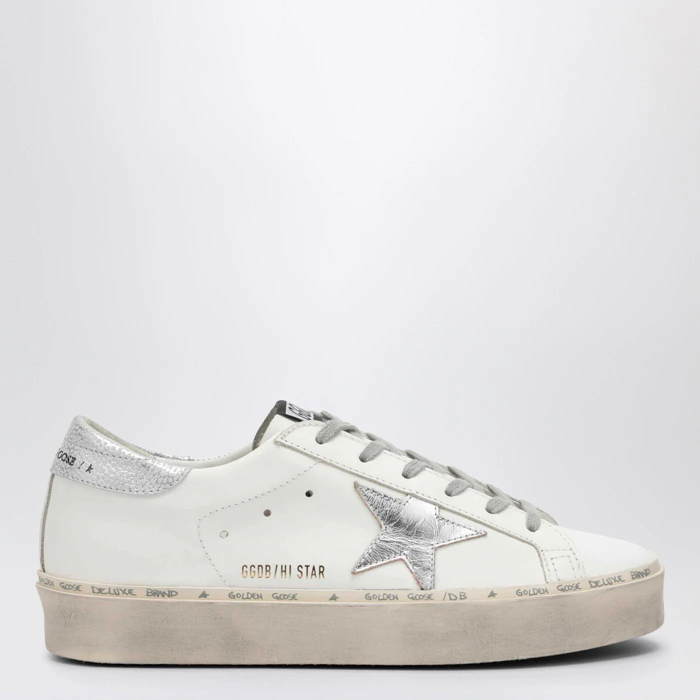 Golden Goose White/silver Hi-Star Sneakers