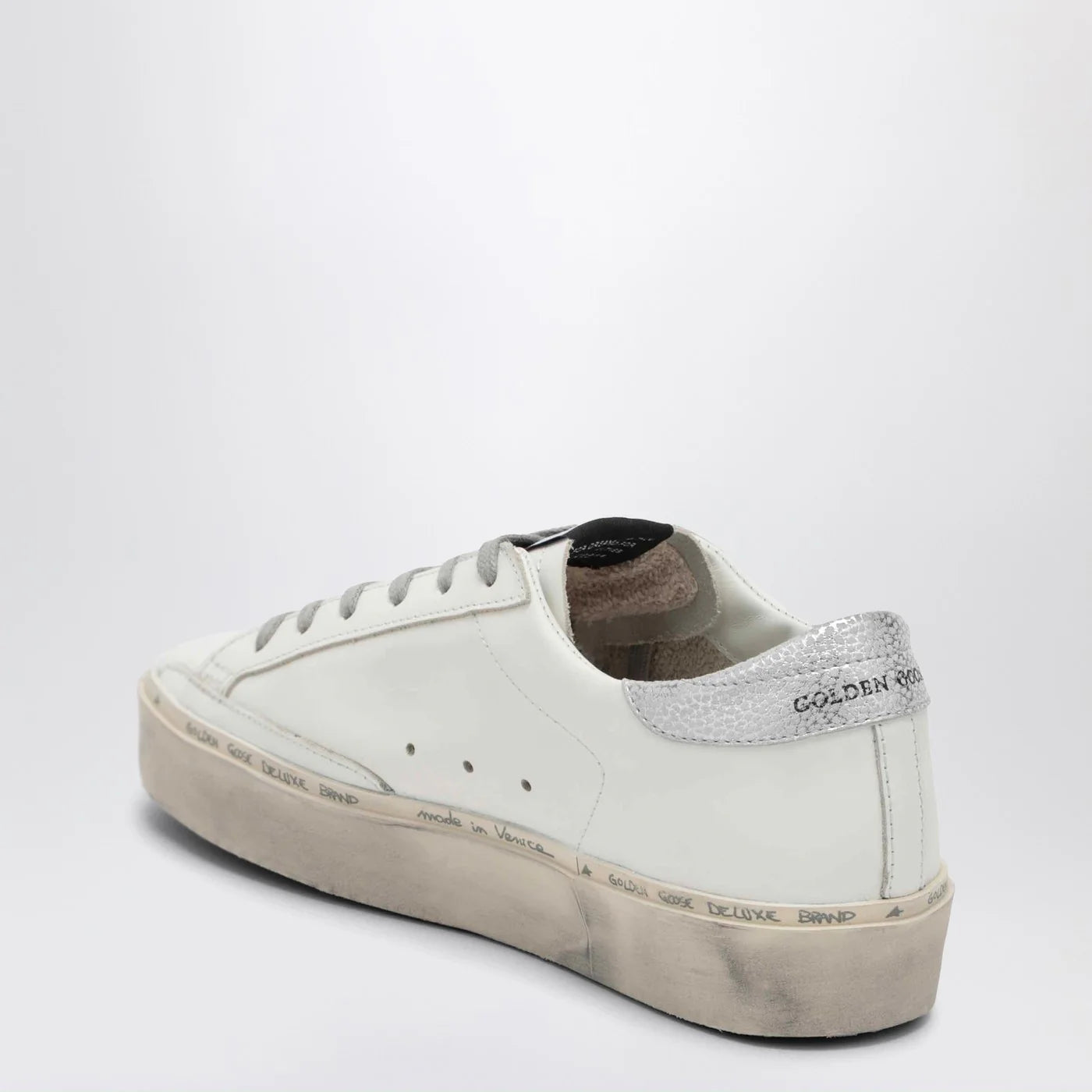 Golden Goose White/silver Hi-Star Sneakers