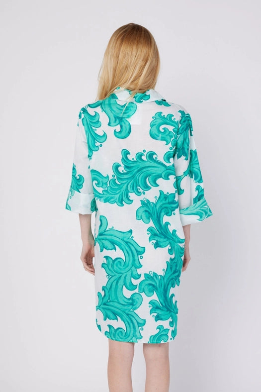 Gabriella Resort Wear Tunic Summer Shirt Dress White-Dress-ModaPosa-S-Urbanheer