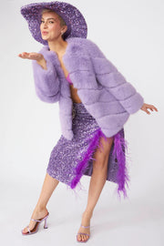 Gaga Faux Fur Striped Lilac Coat-Faux Fur Coats-Buy Me Fur Ltd-S-M-Lilac-Faux Fur-Urbanheer