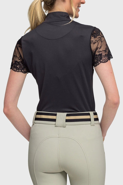 Galloon Lace Black Short Sleeve Sun Shirt-Shirt-Kastel Denmark-XXS-Urbanheer