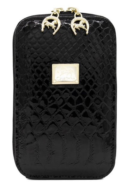 Galope Patent Leather Phone Purse Black
