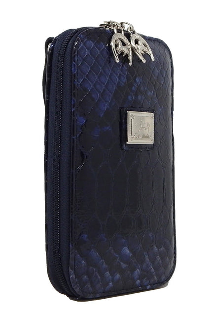 Galope Patent Leather Phone Purse Navy